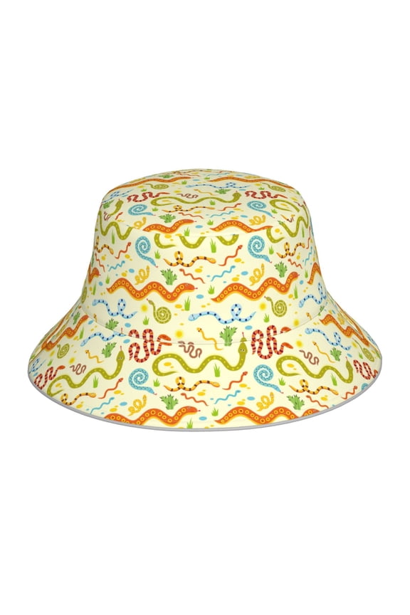 Cartoon Snake8 for Unisex Bucket Hat Waterproof Rain Hat Reversible Shiny Rave Bucket Hat for Concert Festival Boonie Cap