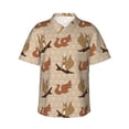 thumbnail image 1 of Honeii Cartoon Squirrel Print Men’s Hawaiian Shirt,Classic Button-Down Short Sleeve Shirt, for Beach, Vacation, and Outdoor Activities,Medium, 1 of 7