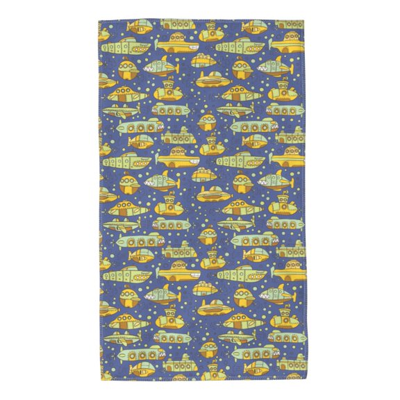 Honeii Cartoon Submarines Print Quick-Dry Microfiber Towel, Shower Towel 27.5x16in,Absorbent Bathroom Towel for Beach, Pool, and Travel