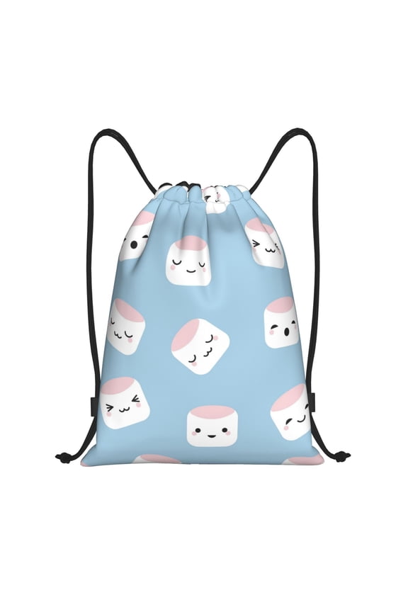 Cartoon Sushi Print Drawstring Backpack,Drawstring Bags String Backpack Gym Cinch Sack Backpack Sport Bag Draw-Medium