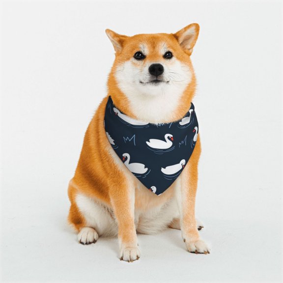 Honeii Cartoon Swan Print Pet Scarf Dog Bandanas for Dogs Triangle Dog Scarfs,Bandana Pet Cute Scarf Bibs for Small Medium Dogs and Cat-Small