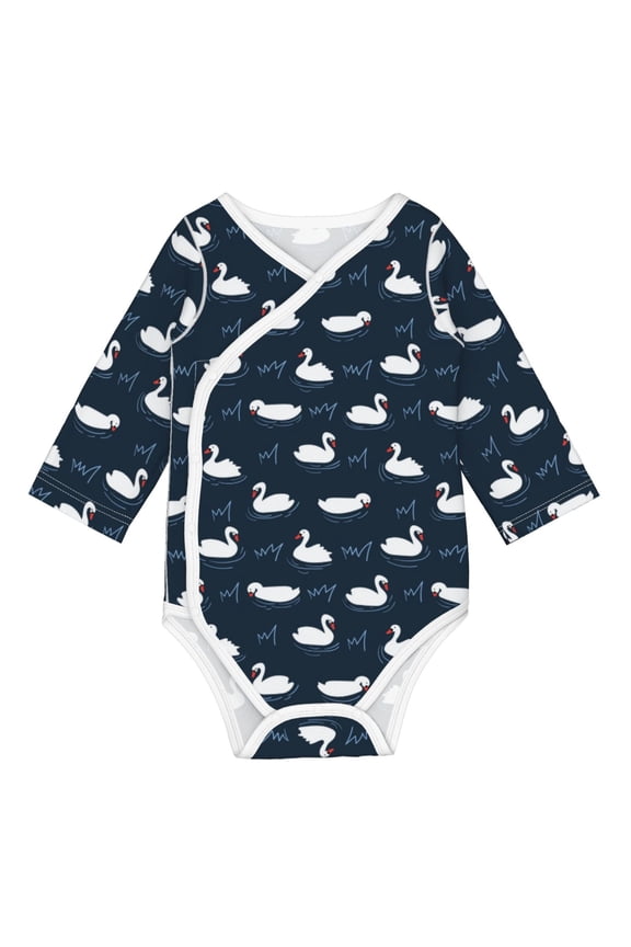 Cartoon Swan for Baby Long Sleeve Bodysuits One-piece 100% Organic Cotton for Infant Baby Boys and Grils, Unisex-18 Months