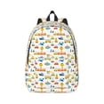 thumbnail image 1 of Honeii Cartoon Transport Print Canvas College Laptop Backpack, Durable Rucksack Travel Notebook Bag School Backpack Book Bag for Men Women-Small, 1 of 7