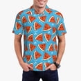 thumbnail image 1 of Honeii Cartoon Watermelon print Polo Shirt, a classic short-sleeved, button-down golf shirt designed for menXX-Large, 1 of 6