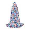 Honeii Cartoon colorful cute cat Print Poncho Cape, Cloak Coat, Snuggly