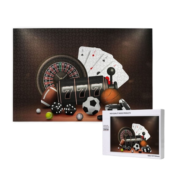 Honeii Casino And Sports Pattern 1000 Piece Puzzles for Adults, Jigsaw Puzzles