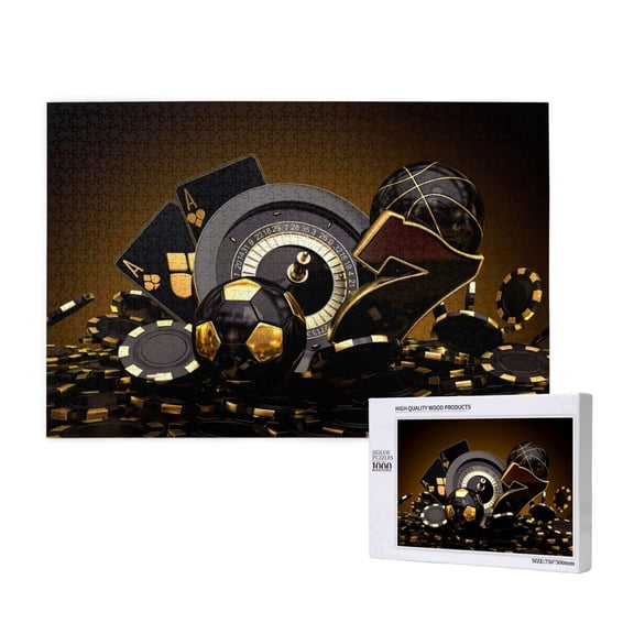 Honeii Casino Cards Pattern 1000 Piece Puzzles for Adults, Jigsaw Puzzles