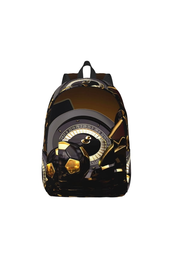 Casino Cards Print Canvas College Laptop Backpack, Durable Rucksack Travel Notebook Bag School Backpack Book Bag for Men Women-Medium