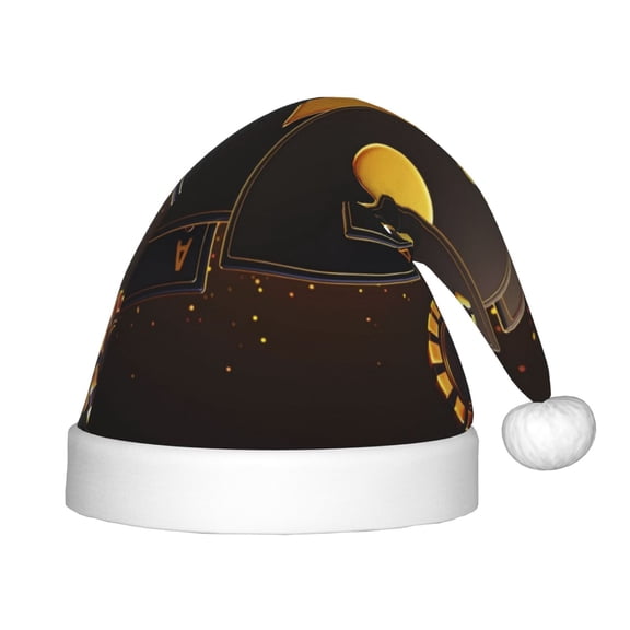 Honeii Casino Playing Cards Print Hat Santa Claus Hat For Xmas Party, Christmas Caps For Boys Girls Child,Christmas Beanie