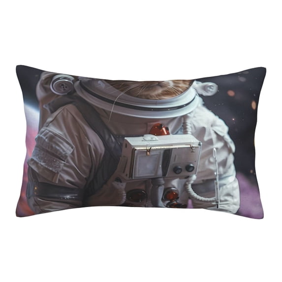 Honeii Cat Astronaut In Space Pattern Decorative Throw Pillow Case - Elevate Your Couch, Sofa, or Bed with Stylish Home Decor-16"x24"