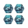 thumbnail image 1 of Honeii Cat Underwater Fantasy Print Leather Coaster Set of 4, Ideal for Safeguarding Your Furniture from Drinks Spills and Effortless Cleanup-Hexagon, 1 of 6