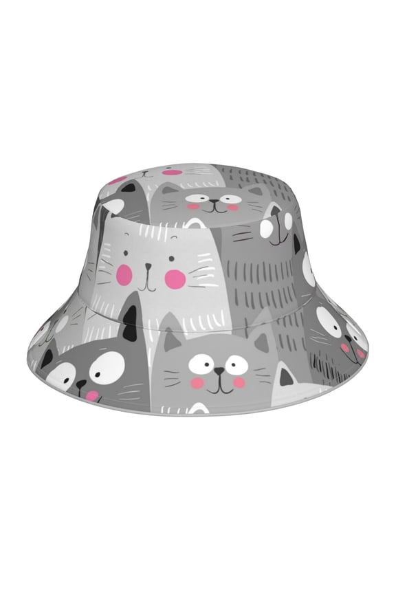 Cats Group for Unisex Bucket Hat Waterproof Rain Hat Reversible Shiny Rave Bucket Hat for Concert Festival Boonie Cap
