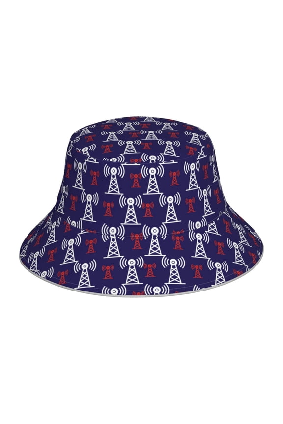 Cell Tower for Unisex Bucket Hat Waterproof Rain Hat Reversible Shiny Rave Bucket Hat for Concert Festival Boonie Cap