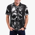 thumbnail image 1 of Honeii Chained Skull Artwork Print Polo Shirt, A Classic Short-Sleeved, Button-Down Golf Shirt for Men,Mens Polo Shirts Short Sleeve-3X-Large, 1 of 6