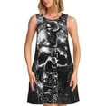 thumbnail image 1 of Honeii Chained Skull Artwork Print Women's Sleeveless Dress, Loose Fit Casual Dress for Women, Summer Fashion Dress, 1 of 7