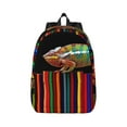thumbnail image 1 of Honeii Chameleon Panther On Colored Pencils Print Canvas College Laptop Backpack, Durable Rucksack Travel Notebook Bag School Backpack Book Bag for Men Women-Small, 1 of 7