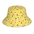 thumbnail image 1 of Honeii Chamomile And Ladybug for Unisex Bucket Hat Waterproof Rain Hat Reversible Shiny Rave Bucket Hat for Concert Festival Boonie Cap, 1 of 6