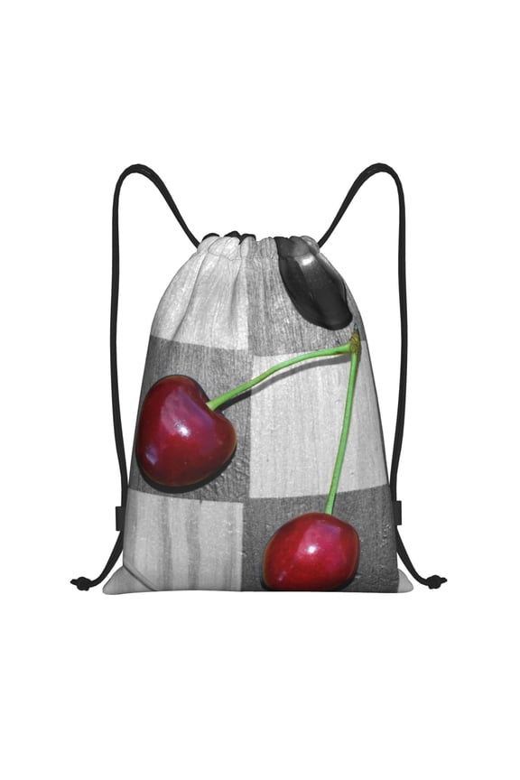 Cherries laid Print Drawstring Backpack,Drawstring Bags String Backpack Gym Cinch Sack Backpack Sport Bag Draw-Small