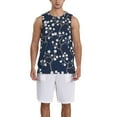 thumbnail image 1 of Honeii Cherry Blossoms on Navy Background print basktball shirt for men and women, Unisex basketball jersey for Theme party-Small, 1 of 6