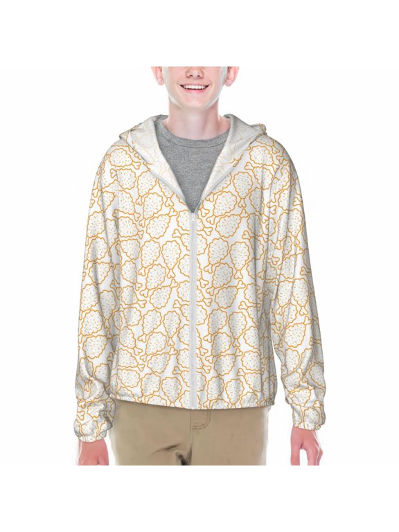 Chicken Leg Print Sun Protection Jacket Hooded Cooling Shirt with Pockets Hiking Outdoor Performance-X-Large