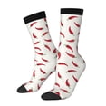 thumbnail image 1 of Honeii Chili Print Adult Socks,Crew Socks,Casual Calf Socks,Daily Wear Socks for Men & Women, Perfect for Sports, Casual and Everyday Use, 1 of 6