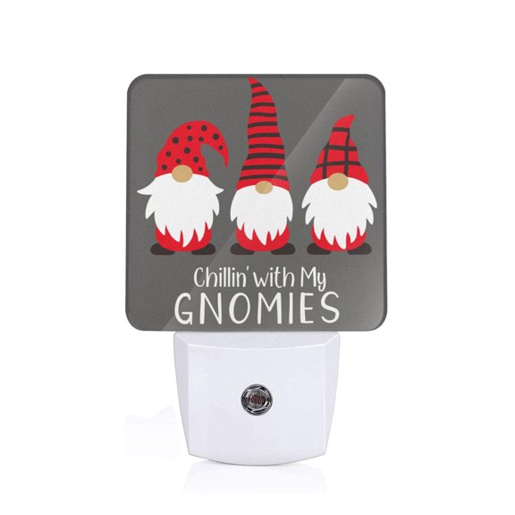 Honeii Chillin with My Gonme Print LED Night Light with Light Sensor, Night Lights Plug Into Wall,Ideal for Bedrooms and Hallways-US