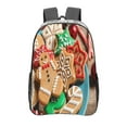 thumbnail image 1 of Honeii Christmas Cookies Print Clear Backpack Heavy Duty Transparent Bag 17" See Through BookBag for Women Men Adults Work Festival Sports Travel, 1 of 7