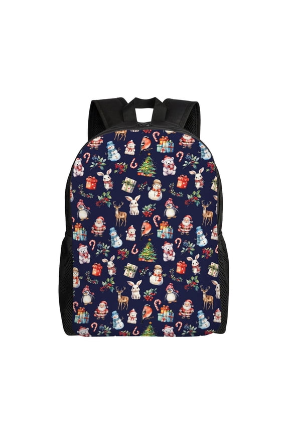Christmas Critters Delight Print Laptop Backpack for Work, College, Travel, Daily Backpacks for Men Women, Sport Rucksack,Computer Bag