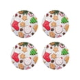 thumbnail image 1 of Honeii Christmas Gingerbread Cookies print Leather Coaster Set of 4, ideal for safeguarding your furniture from drinks spills and effortless cleanup-Round Shape, 1 of 1