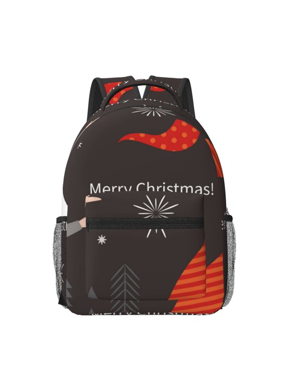 Christmas Gnomes In Red Hats Print Backpack for School,15.6 inch Laptop Back Pack for High School and College Students, Waterproof Computer Bookbag-One Size
