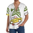 thumbnail image 1 of Honeii Christmas Gnomes for Men's Short-Sleeved Button-Up Collared Shirt Featuring A Pocket, Perfect for Beach Vacations, And Travel Adventures.-Small, 1 of 5