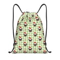 thumbnail image 1 of Honeii Christmas Hat French Bulldog Print Drawstring Backpack,Drawstring Bags String Backpack Gym Cinch Sack Backpack Sport Bag Draw-Medium, 1 of 6