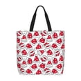 thumbnail image 1 of Honeii Christmas Hat Print Tote Bag, Reusable Grocery Shopping Bag,Shoulder Bag with Inner Pocket, 1 of 7