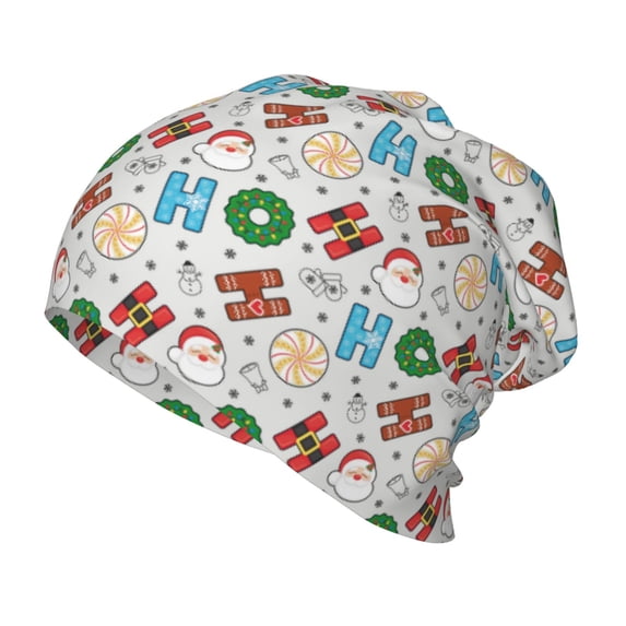 Honeii Christmas Hohoho 1 Print Kids Knit Beanie Watch Hat ,Knit Cap for Boys and Girls