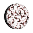 thumbnail image 1 of Honeii Christmas Plaid Moose Print Tire Covers, Waterproof Anti-UV Sun Snow Rain Tire Covers for Trailers, RV, Camper, SUV, Truck-17 inch, 1 of 6