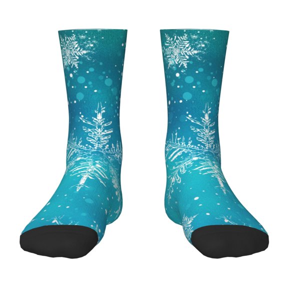 Honeii Christmas Snow Print Children's Colorful Socks,Unisex Kids and Toddlers' Cushioned Sock,Kids Athletic Crew Socks,for Everyday Wear and Sports