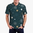 thumbnail image 1 of Honeii Christmas Snowflake Print Polo Shirt, A Classic Short-Sleeved, Button-Down Golf Shirt for Men,Mens Polo Shirts Short Sleeve-4X-Large, 1 of 6