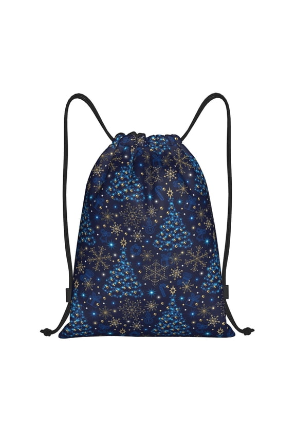 Christmas Tree Print Drawstring Backpack,Drawstring Bags String Backpack Gym Cinch Sack Backpack Sport Bag Draw-Medium