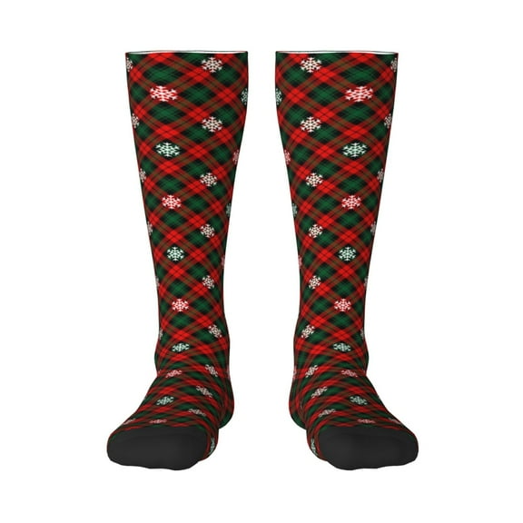 Honeii Christmas With Character Print Long Socks,Novelty Design Socks Gift for Men and Women,Crew Socks,Calf Socks