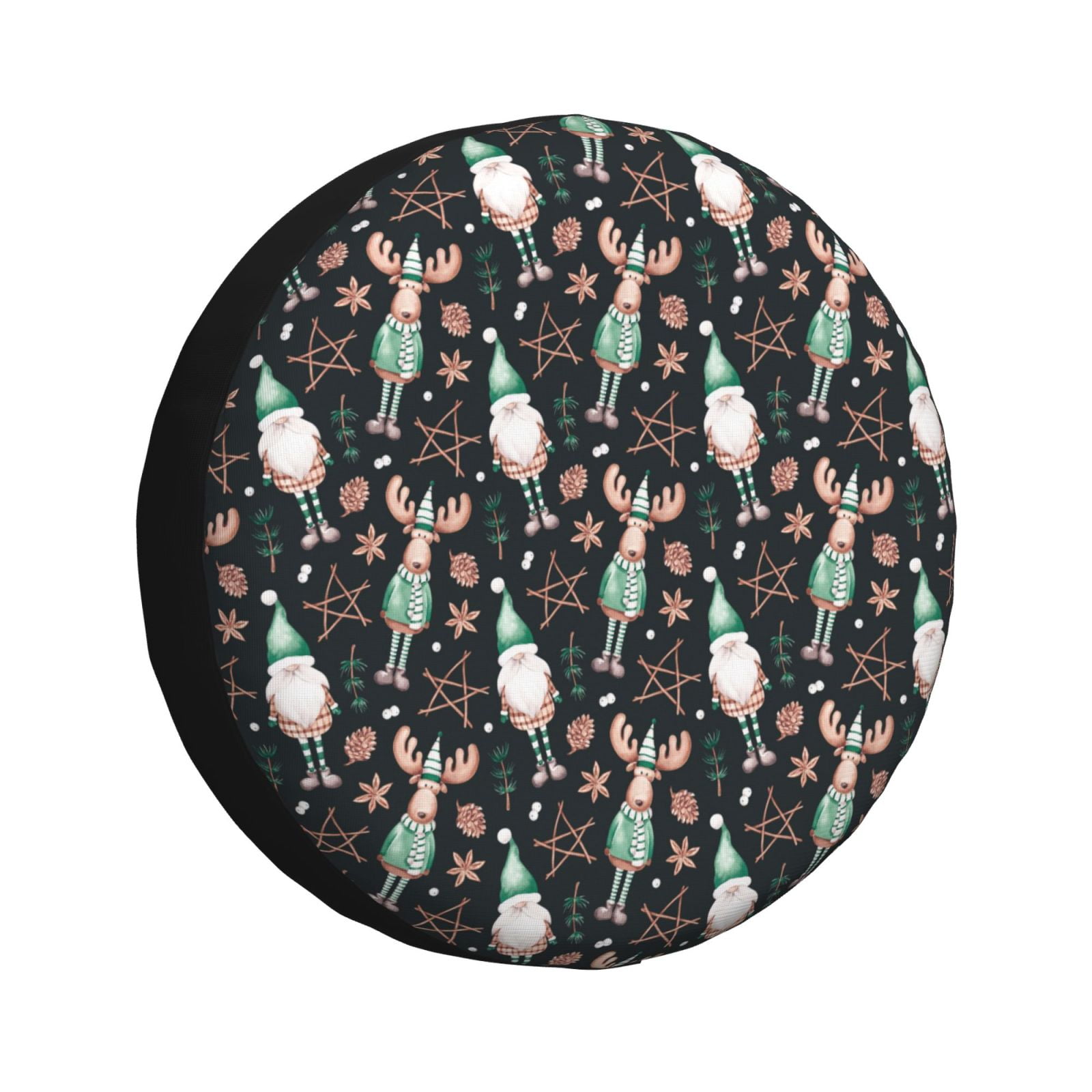 Honeii Christmas cute deer old man Print Tire Covers, Waterproof Anti