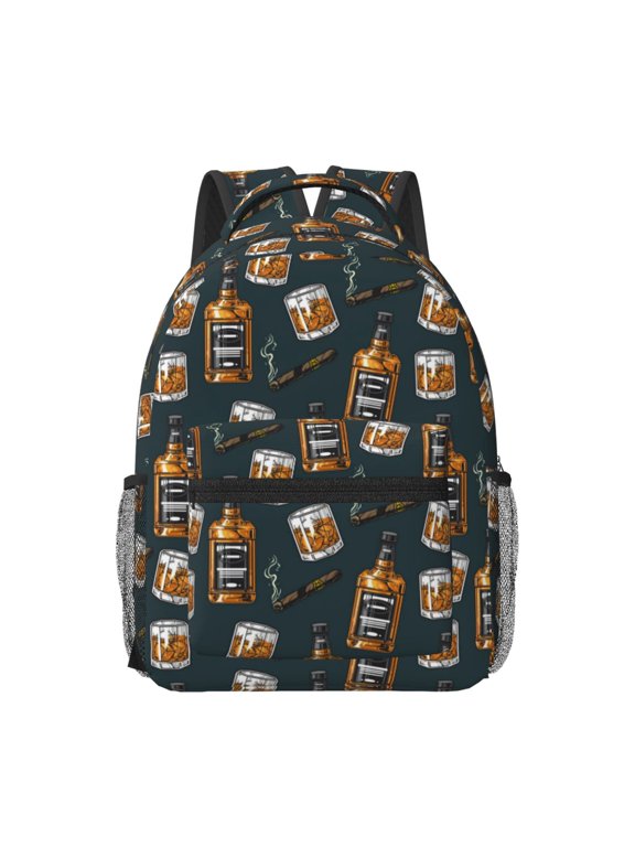 Cigar Print Backpack for School,15.6 inch Laptop Back Pack for High School and College Students, Waterproof Computer Bookbag-One Size