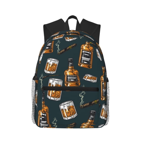Honeii Cigar Print School Backpack,Casual Lightweight Travel Rucksack Daypack,Backpacks for College High