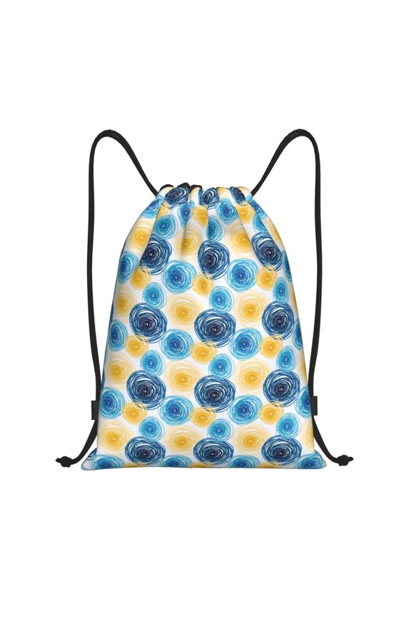 Circular Print Drawstring Backpack,Drawstring Bags String Backpack Gym Cinch Sack Backpack Sport Bag Draw-Medium