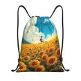 thumbnail image 1 of Honeii Clear Sky Sunflower Print Drawstring Backpack,Drawstring Bags String Backpack Gym Cinch Sack Backpack Sport Bag Draw-Small, 1 of 6