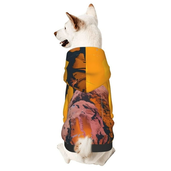 Honeii Cliff Western Cowboy Print Small Dog Hoodies Pet Hooded Sweatshirts Fall Winter Puppy Cat Sweaters Warm Clothes for Small Dogs Outfits Costume-Large