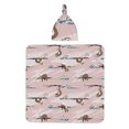 Honeii Cloud Sloth Print Swaddle Blanket and Hat Set Newborn Swaddle