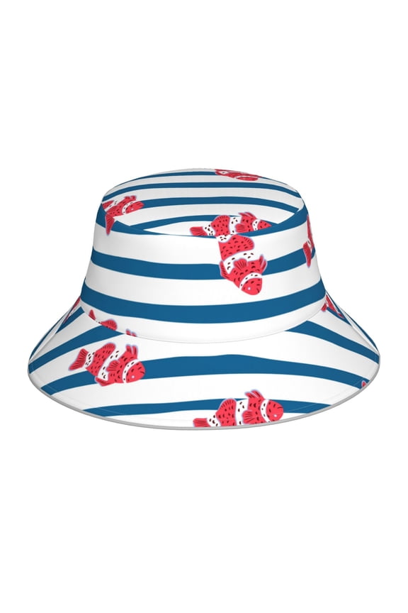 Clown Fish for Unisex Bucket Hat Waterproof Rain Hat Reversible Shiny Rave Bucket Hat for Concert Festival Boonie Cap