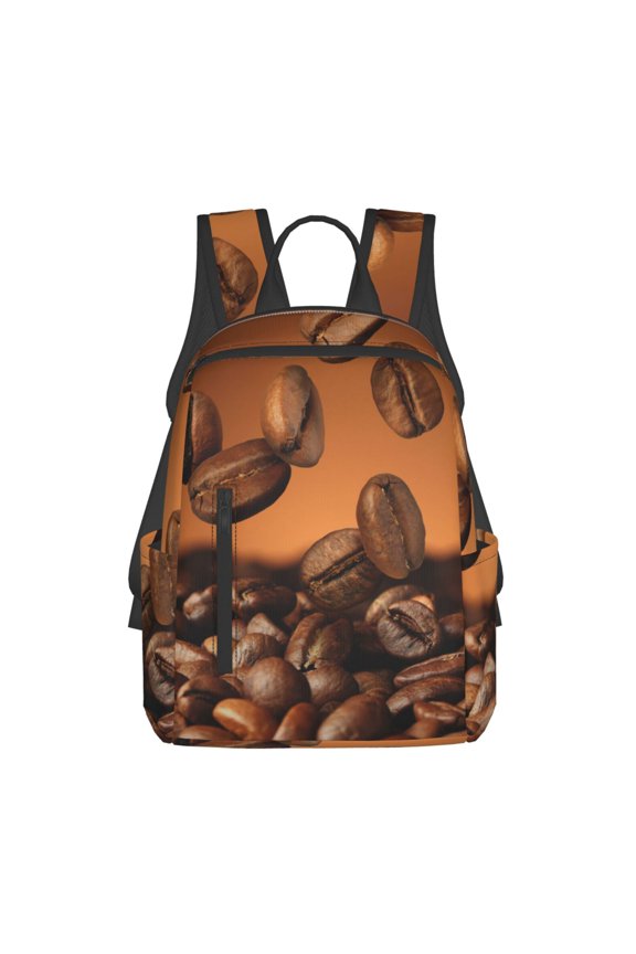 Coffee Beans Print Lightweight Backpacks,Carry on Backpack,Durable Backpack for School, Work & Travel