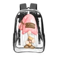 thumbnail image 1 of Honeii Coffee Gnome (1) Print Clear Backpack Heavy Duty Transparent Bag 17" See Through BookBag for Women Men Adults Work Festival Sports Travel, 1 of 7