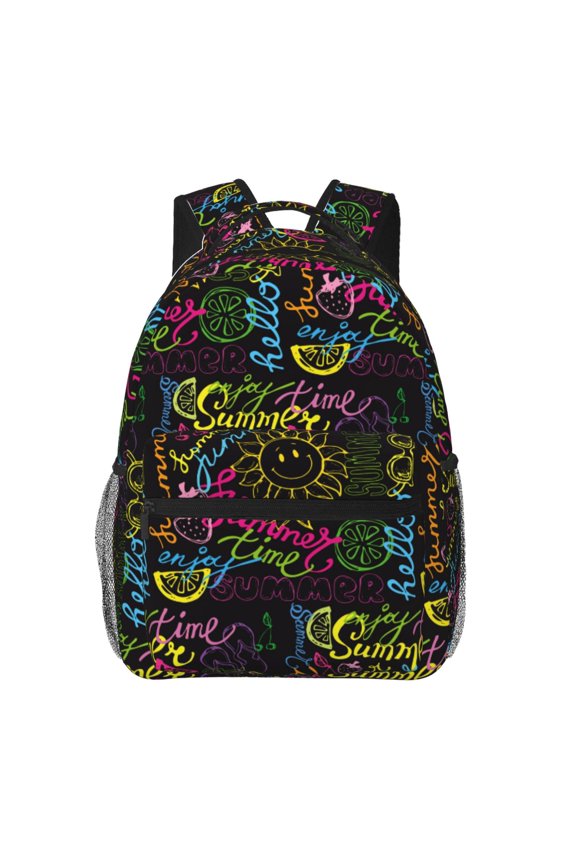 Color Summer Print Backpack for Both Men and Women, Basic Bookbag for College, Work, or Travel,Rucksack Computer Bag-One Size